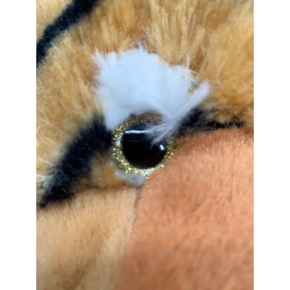 Bengal Tiger 14 Inch Hugfun Holiday Red Cable Knit Hat Pink Nose Gold Sparkle Ey - Picture 14 of 16